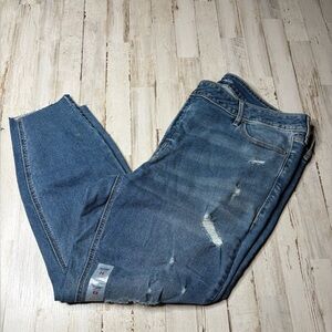 New Old Navy Size 22 Mid-Rise Rockstar Super Skinny Distressed Denim Jeans